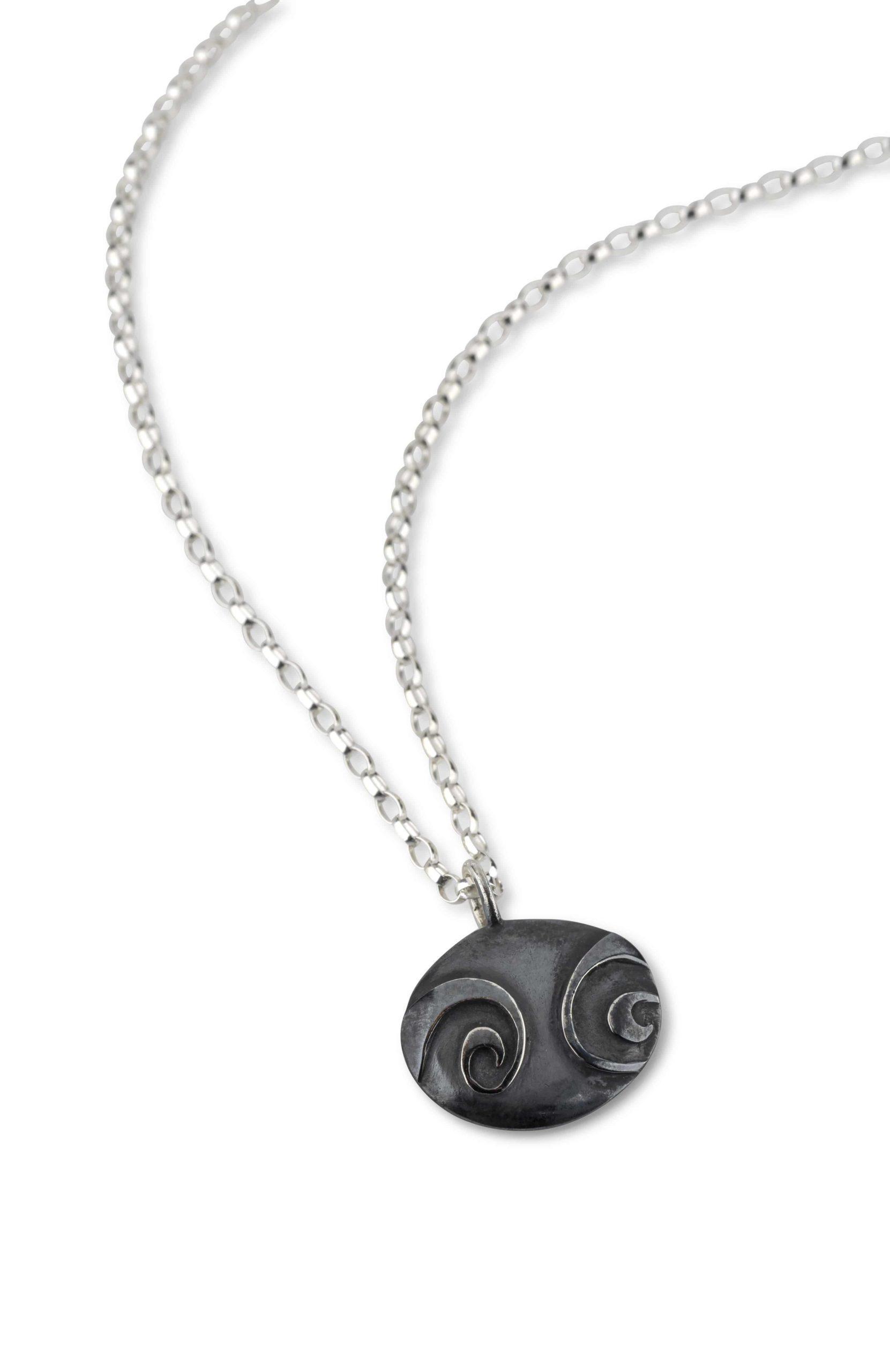 Spiral Pebble Collection Medium Pendant and Chain