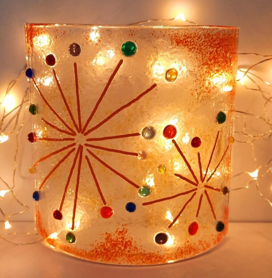 Fireworks Candle Sconce Amber