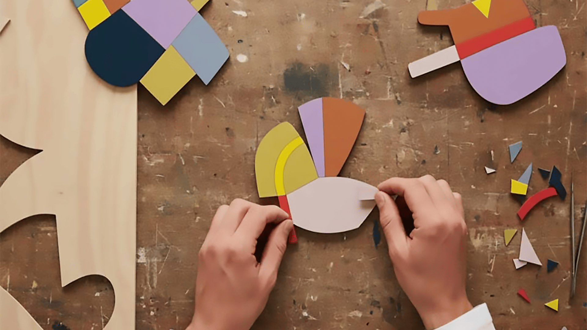 Wood assemblage workshop at Ardgillan Castle. Design your wooden wall sculpture, have it laser-cut, then build it with artist Maria Atanacković.